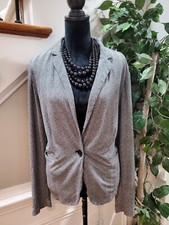 Cato Women Gray Chevron Rayon Long Sleeve Single Breasted Jacket Blazer Size 18w