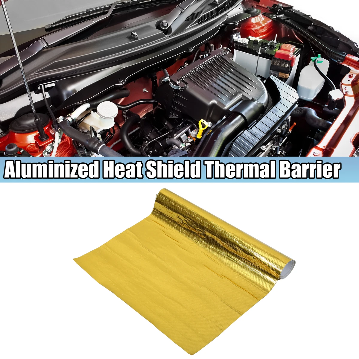 Car Heat Shroud 48u0026#039;u0026#039; x 39u0026#039;u0026#039; Heat Shield Mat Thermal  Barrier Cover Gold Tone | eBay
