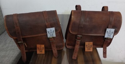 saddlebag  Leather Motorcycle  1Pair saddlebags Panniers  Brown Design By JMB TM