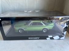 1/18 MINICHAMPS 1973 BMW 3.0 CSL GREEN METALLIC WITH STRIPES NICE DETAIL