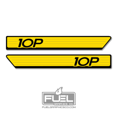 10P Utility Dump Cart Side Decal Set - 10.5'' wide x 1.35'' tall