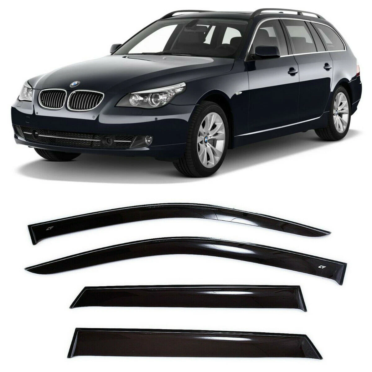 Windows Visors Deflector for BMW 5 E61 5 V Touring 2004 2010 Sun