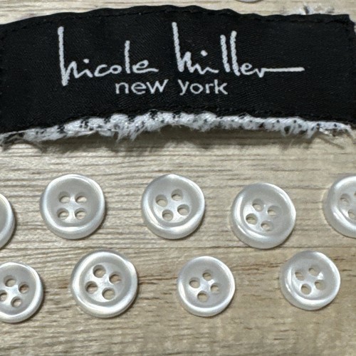 Set of 14 White 4-Hole Replacement Buttons for a Nicole Miller LS Shirt - Picture 5 of 7