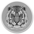 2 x Vinyl Stickers 30cm (bw) - Tiger Painting Art Wild Animal #40899