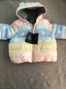 gap rainbow puffer jacket