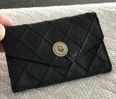 Christian Dior Keyholder Black leather unisex Authentic Used T8198