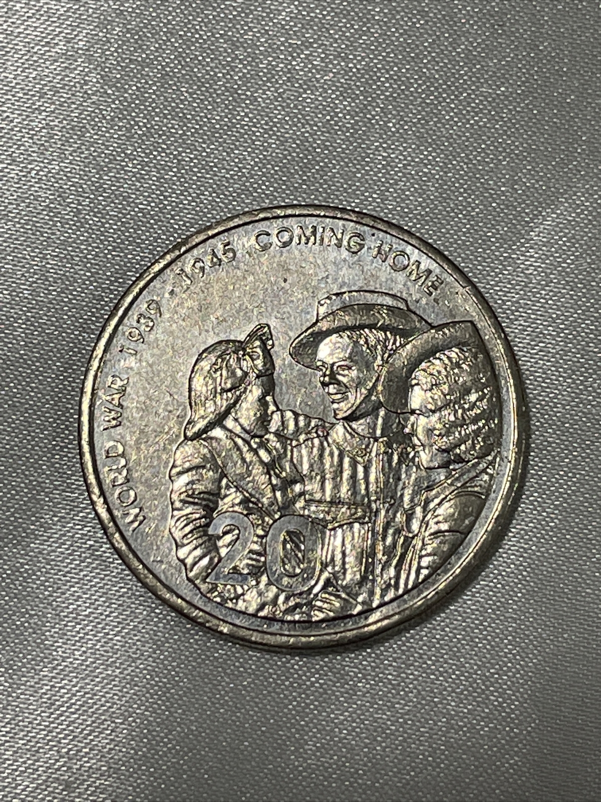 Australian 20 Cent Error Coin 2005 WORLD WAR COMING HOME Double Strike