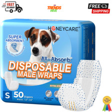 HONEY CARE All-Absorb A26 Male Dog Wrap, 50 Count, Small