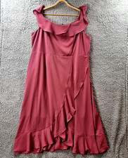 CITY CHIC Womens Dress Plus Size XXL Pink Texture Sleeveless A-line Maxi Ruffles