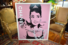 John Stango Large Original Acrylic on Canvas Audrey Hepburn/Channel/Dom Perignon