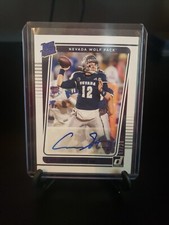 Carson Strong 2022 Chronicles Draft Donruss Rookie Auto Blue 7/20. Eagles RC