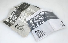 NIKON LENS MANUALS SET OF 2