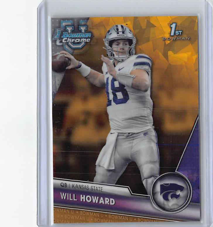 2023 Bowman University Chrome Sapphire #93 Will Howard Gold Sapphire #/50