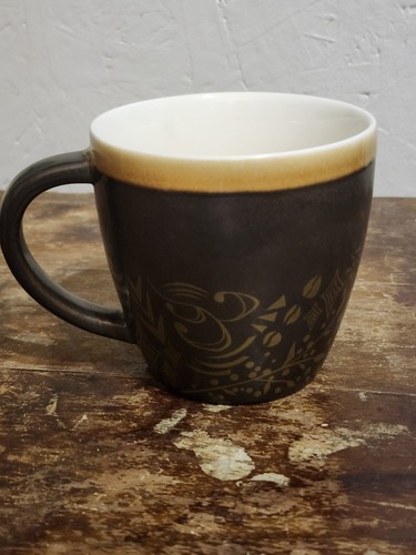Starbucks 2011 New Bone China Coffee Mug Brown Gold Ornate Print 14oz Tea Cocoa - Picture 3 of 7