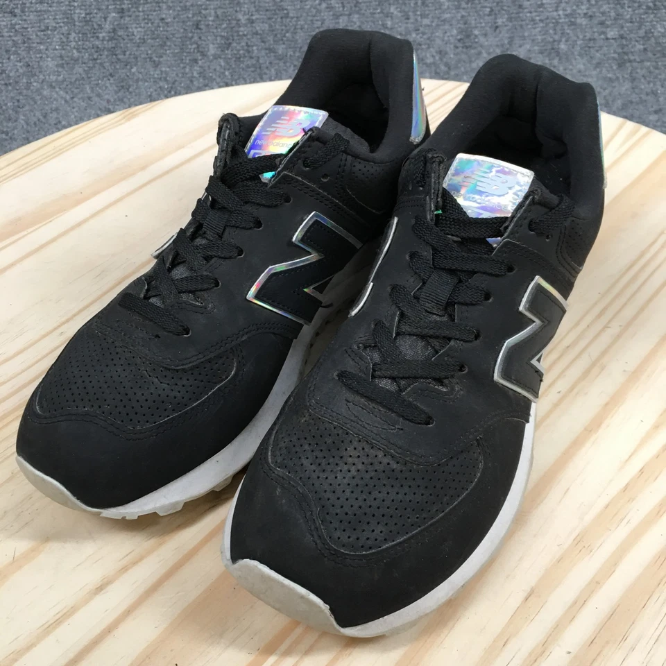 New Balance Zapatos Mujer 9 B Negro 574 Tenis para Caminar Cuero Bajo WL547O2 Foto 3 de 4