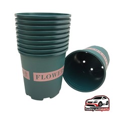 10Pcs 7 Gallon Green Plastic Plant Pots with 6 Drain Holes Garden Planter Pots