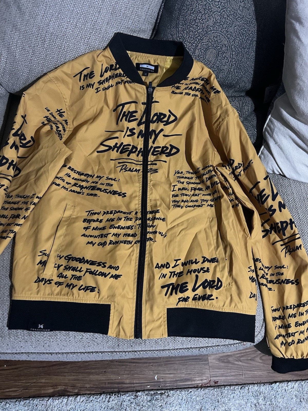 3:16 Collection Psalm 23 Bomber Jacket Size m All Over Print