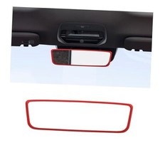 Car Rear View Mirror Protector Frame, Silicone Auto Rearview Mirror Edge Red