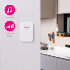 Byron Wireless Portable Doorbell Set - 150 M Range - 16 Melodies - DBY-22311