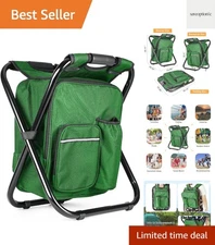Portable Stool Backpack Cooler Chair 300 LBS Max Load Folding Fishing Cooler ...