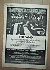 THE WHO THE KIDS ARE ALRIGHT - FILM  POSTER SIZED original advert from 1979