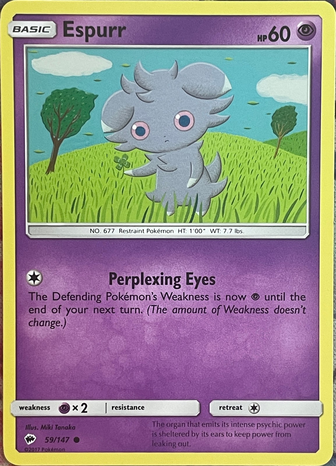 Espurr - 59/147 - Burning Shadows Pokemon 2017