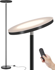 LED Floor Lamp   Super Bright Torchiere with Remote  Foot Switch, Stepless Dimm