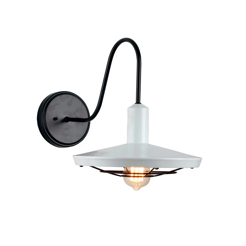 Aplique exterior moderno de metal negro/blanco YHD Foto 2 de 4