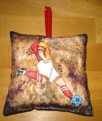 Geschenkanhänger 12x12cm - Fußball - Geschenke - Deko - Sport - Hobby