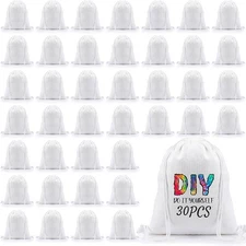 Sweetude 30 Pack Sublimation Drawstring Bags Bulk Polyester Bag... 