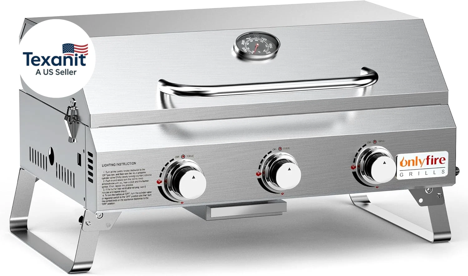 Tabletop Gas Grill 3 Burners, Portable Propane BBQ Grill with Foldable Legs & 22
Opens in a new wind