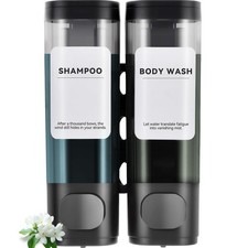 2 Pack Shampoo and Conditioner Dispenser Set, Shower Soap Dispenser 2 Chamber...