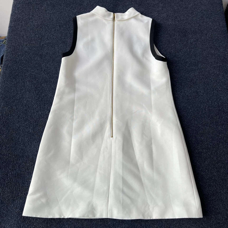 Платье женское Ted Baker 4 США 10 белое черное с цветочным рисунком вышитое сменное ложный вырез - Изображение 4 из 4