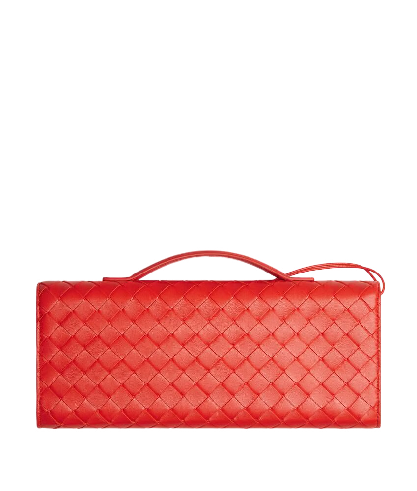 BOTTEGA VENETA $3500 Andiamo Cherry Tomato Top Handle Clutch New