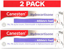 Canesten Hydrocortisone Cream 15g x2 | Athlete’s Foot Relief | UK Pharmacy Stock