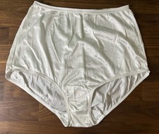 Vtg Mervyn's Partners 8 White SATIN All Nylon Mid Brief Panties Second Skin Whit