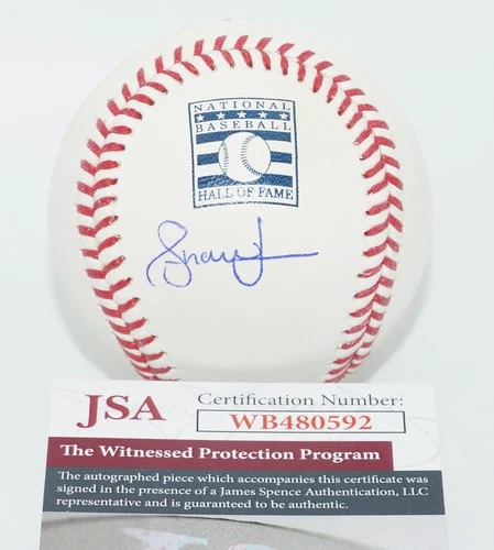 ANDRUW JONES Braves Signed HOF logo MLB BASEBALL + JSA Witness COA
