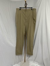 Chaps Dress Pants Mens Size 38x34 Brown Pleated Business Straight Leg