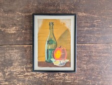 Vtg 1967 Signed Original Art Still Life Pastel On Paper by Robert W Moore Framed