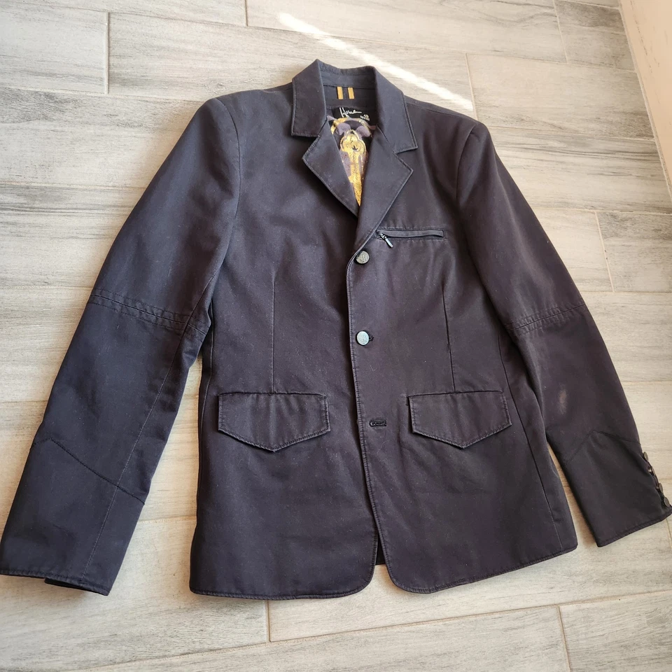 Vintage Y2K Howe blazer men's 40 black 100% cotton jacket fitted punk rock chic - Image 3 of 4