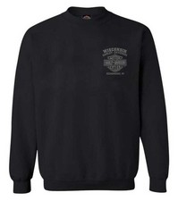 Harley-Davidson Men's Ghoulish Biker Skull Fleece Pullover Sweatshirt, Black