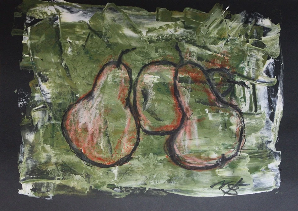 NB-ART*Birnen*Aquarell*A4*Stillleben*Original*Bild handgemalt*Kunst*Unikat! - Bild 1 von 1
