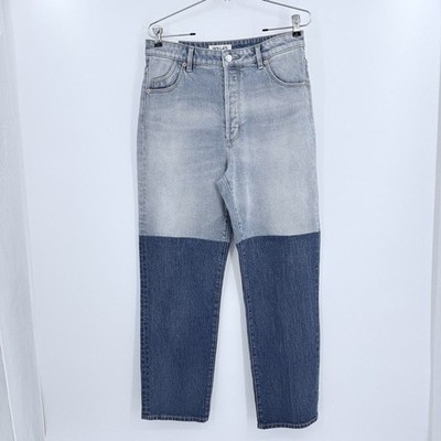 Rollas Brent Splice Patchwork Jeans Womens 27 High Rise Straight Leg Relaxed Fit