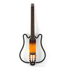 Acoustic Electric Travel Headless Guitar portable built in effect  Gig Bag