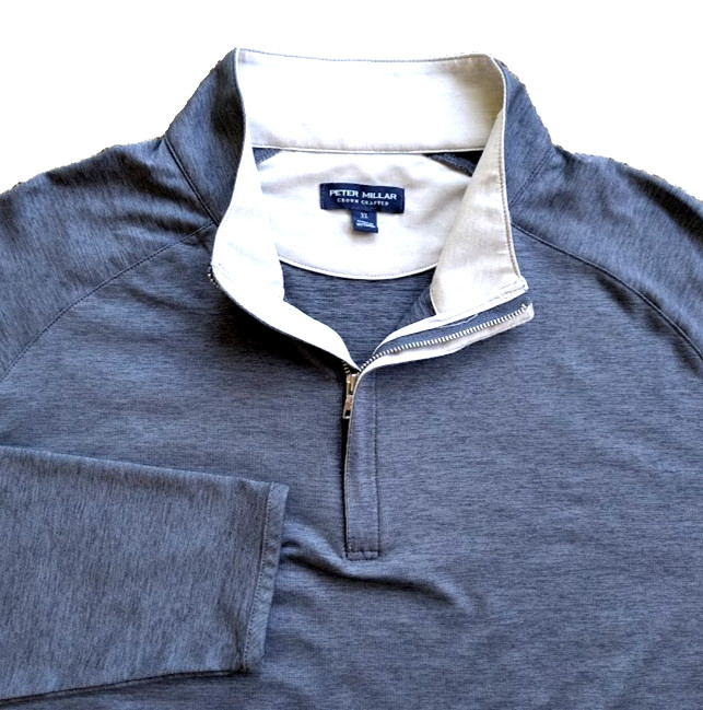 PETER MILLAR CROWN CRAFTED STEALTH PERFORMANCE QUARTER ZIP MEN XL STEEL PULLOVER
