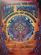 NICK MASON SIGNED FOIL POSTER SAUCERFUL OF SECRETS 2022 U.S. ECHOES PINK FLOYD