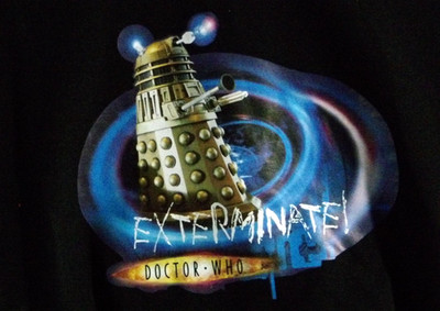 Doctor Who licensed Adult XL T-Shirt Blk 2005/2006 Vintage - Dalek Exterminate!