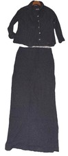 Y2K 3 Piece Black Dress.-Vintage 90’s Style - Size Large - Tank / Shirt / Skirt
