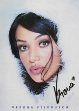Verona Feldbusch signierte Autogrammkarte Model Telegate Werbung