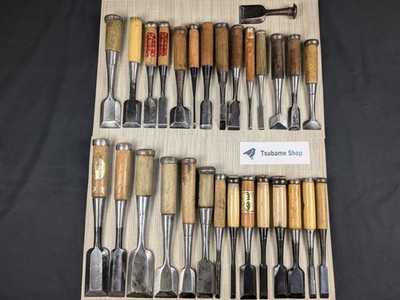 Japanese Chisel Nomi Carpenter Tool Set of 29 Hand Tool wood working